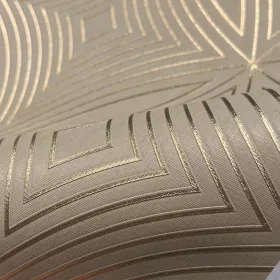   Metálos kollekció Speciel FX2: Krém-arany geometrikus ívmintás (mosható) vlies-vinyl tapéta