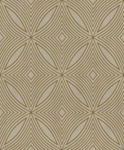 Metálos kollekció Speciel FX2: Krém-arany geometrikus ívmintás (mosható) vlies-vinyl tapéta
