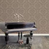 Utopia: bronzbarna klasszikus damaszt minta (mosható) vlies alapon vinyl felületű tapéta