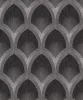 Metálos kollekció Speciel FX2: Antracit-ezüsfényű leveles geometrikus mintás (mosható) vlies-vinyl tapéta