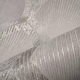   Metálos kollekció Speciel FX2: Gyöngyszürke art deco legyezőmintás (mosható) vlies-vinyl tapéta