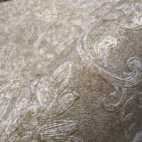   Metálos kollekció Speciel FX2: Arany-szürke barokk damaszt mintás (mosható) vlies-vinyl tapéta