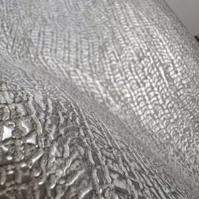   Metálos kollekció Speciel FX2: Hamuszürke-ezüst bőrtextúrás (mosható) vlies-vinyl tapéta