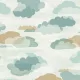 Little Dreamers: Felhő mintás türkiz–bézs (mosható) vlies-vinyl tapéta