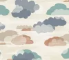 Little Dreamers: Felhő mintás sötétkék–terrakotta (mosható) vlies-vinyl tapéta