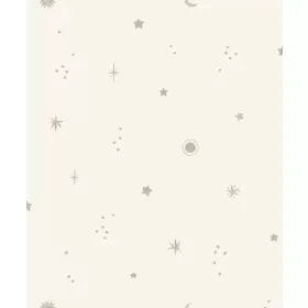   Little Dreamers: Csillagos törtfehér alapon szürke mintával (mosható) vlies-vinyl tapéta