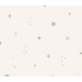  Little Dreamers: Csillagos törtfehér alapon szürke mintával (mosható) vlies-vinyl tapéta