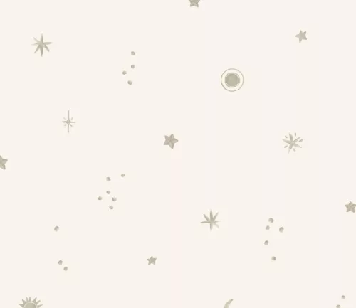 Little Dreamers: Csillagos törtfehér alapon szürke mintával (mosható) vlies-vinyl tapéta