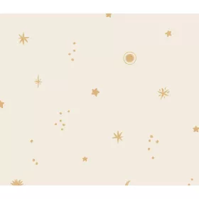   Little Dreamers: Csillagos krém alapon arany mintával (mosható) vlies-vinyl tapéta