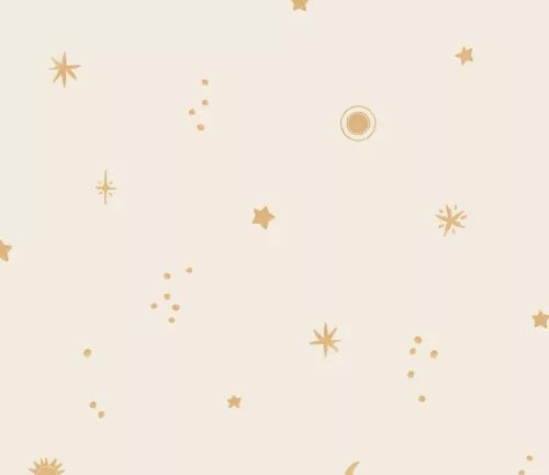 Little Dreamers: Csillagos krém alapon arany mintával (mosható) vlies-vinyl tapéta