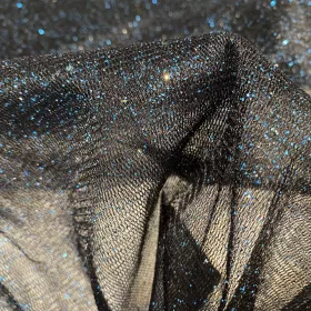 Fekete a. kék csillámos (glitter) tüll (#16)