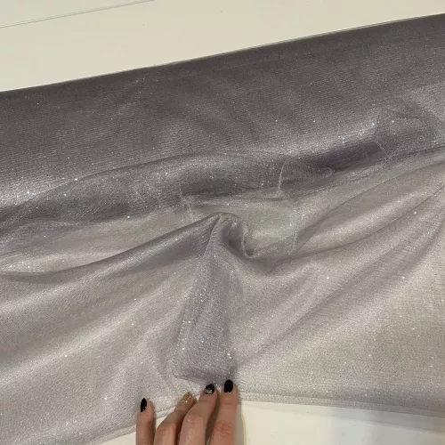 Ezüst szürke a. ezüst csillámos (glitter) tüll (#8)
