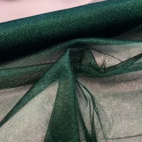 Fenyőzöld csillámos (glitter) tüll (#8/9)