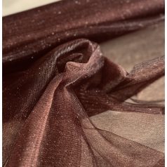Csokibarna alapon csillámos (glitter) tüll #6