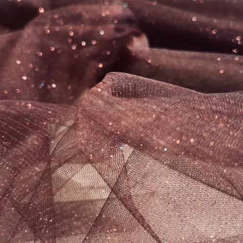 Csokibarna alapon csillámos (glitter) tüll #6