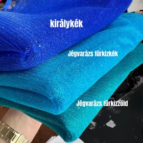 Jégvarázs türkizkék csillámos (glitter) tüll (#7)