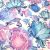 Designer vízálló szövet: Rózsaszín-kék varázsvirágos