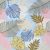 Designer vízálló szövet: V. kék alapon kék-sárga-rózsaszín leveles