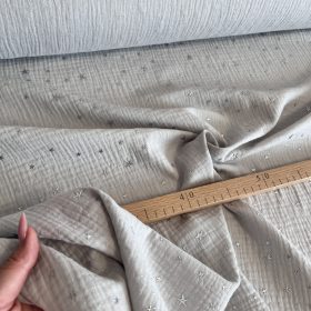   KIÁRUSÍTÁS: V. szürke alapon ezüst csillagos duplagéz (#2)