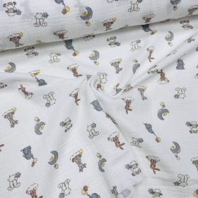 Világos alapon holdas-elefántos-macis duplagéz