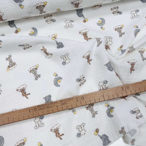 Világos alapon holdas-elefántos-macis duplagéz