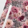 Sötét alapon vintage babarózsás prémium (digitális) 160 cm sz. pamutvászon