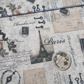   1 m EGYBEN KÉRHETŐ Paris-Eiffel torony műszálas szövet (FC)