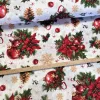 Mikulásvirág és gömbdísz csokorban karácsonyi dekortextil (TH'26)