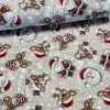 Krém kötött alapon szarvas és mikulás amigurumi karácsonyi dekortextil (TH'26)