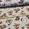 Krém kötött alapon szarvas és mikulás amigurumi karácsonyi dekortextil (TH'26)