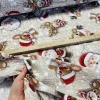 Krém kötött alapon szarvas és mikulás amigurumi karácsonyi dekortextil (TH'26)
