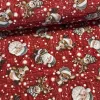 Piros kötött alapon szarvas és mikulás amigurimi karácsonyi dekortextil (TH'26)