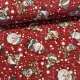 Piros kötött alapon szarvas és mikulás amigurimi karácsonyi dekortextil (TH'26)