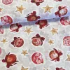 Natúr alapon piros gömbdíszek masnival karácsonyi dekortextil (TH'26)