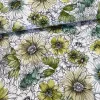 Rajzolt virágok zöldre festve dekortextil