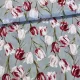 Világoskék a. piros-fehér tulipános dekortextil
