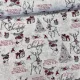 0,45 m EGYBEN KÉRHETŐ Natúr alapon sálat viselő szarvas (Merry Christmas) karácsonyi dekortextil (TH)