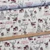 0,45 m EGYBEN KÉRHETŐ Natúr alapon sálat viselő szarvas (Merry Christmas) karácsonyi dekortextil (TH)