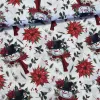Fehér alapon hóember répa orral karácsonyi dekortextil (TH)