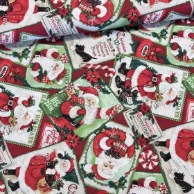   Happy Holidays Télapós képeslapos karácsonyi dekortextil (TH)