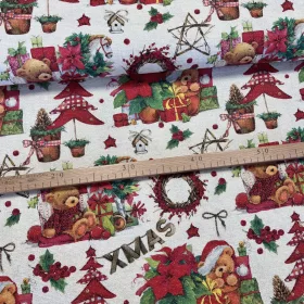 Arany lurex szálas Xmas Macis karácsonyi dekortextil (TH)
