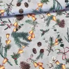 Halvány akvarelles szürkés a. makk.toboz.csengő karácsonyi dekortextil (TH)