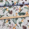 Halvány akvarelles szürkés a. makk.toboz.csengő karácsonyi dekortextil (TH)