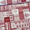 Fehér-piros kötött karácsonyi mintás dekortextil (TH)