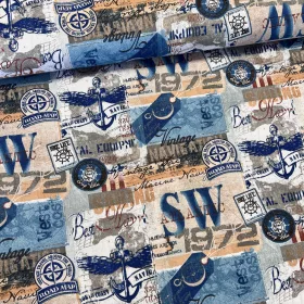 Navy antalantic 1972 mintás dekortextil (TH)