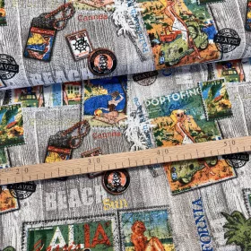 Utazós bélyegek dekortextil (TH)