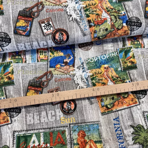 Utazós bélyegek dekortextil (TH)