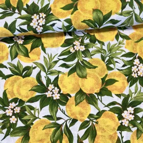 Mediterrán citromos-virágos No.3. dekortextil (TH)