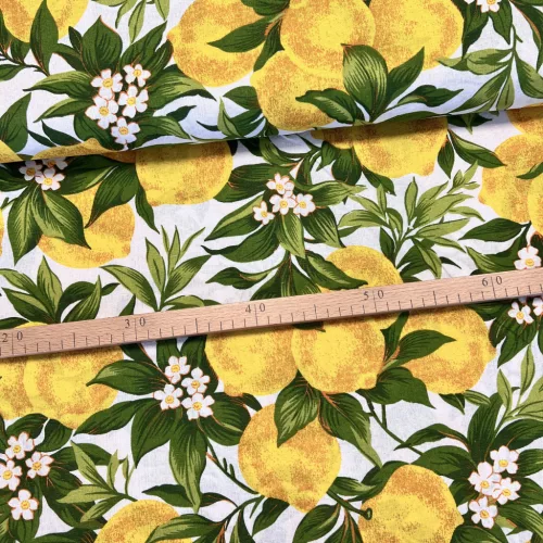 Mediterrán citromos-virágos No.3. dekortextil (TH)