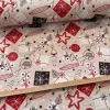 280 cm széles Natúr alapon Happy Holidays, karácsonyi díszes dekortextil